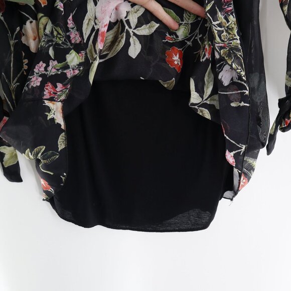 Tempo Paris Sheer Blouse Womens M Black Witchy Romantic Dark Feminine Gypsy Boho - Picture 5 of 9